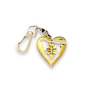 St. John Matte Heart Butterfly Keychain Bag Chain